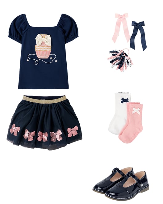Girls Embroidered Short Sleeve Perfume Puff Sleeve Top