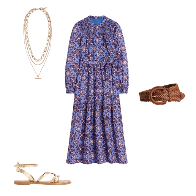 1st bundle featuring 3 items which compliment Cecily Cotton Midi Dress-Soft Blue, Bloom Mosaic