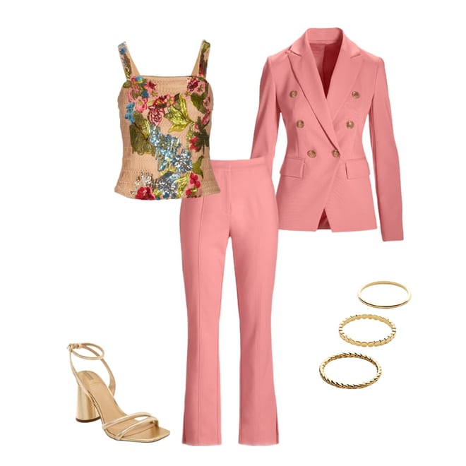 Modern Double-Breasted Blazer Peony