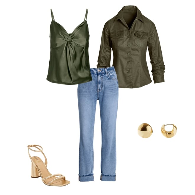 Coated Denim Ruched Sleeve Jacket Bronze