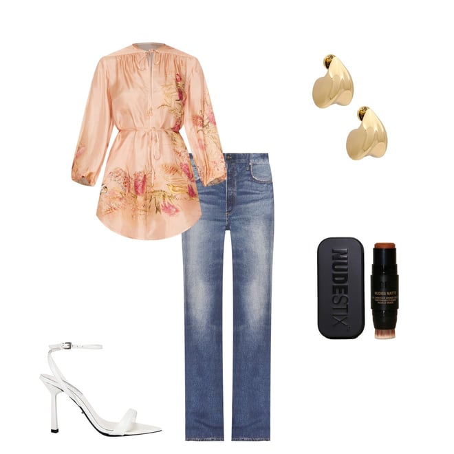 Zimmermann Cascadian Tunic Top in Pink Botanical Floral