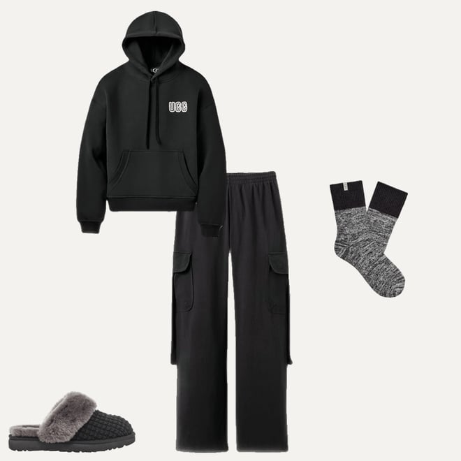 【UGG】★ソックス★ Women's Rib Knit Slouchy Quarter UGG Women's Rib Knit Slouchy Quarter Sock, Black, O/S at