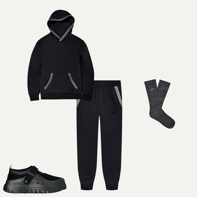 【UGG】Trey Rib Knit Crew ソックス 1115893-BLK_1_682ae21b-f5c5-