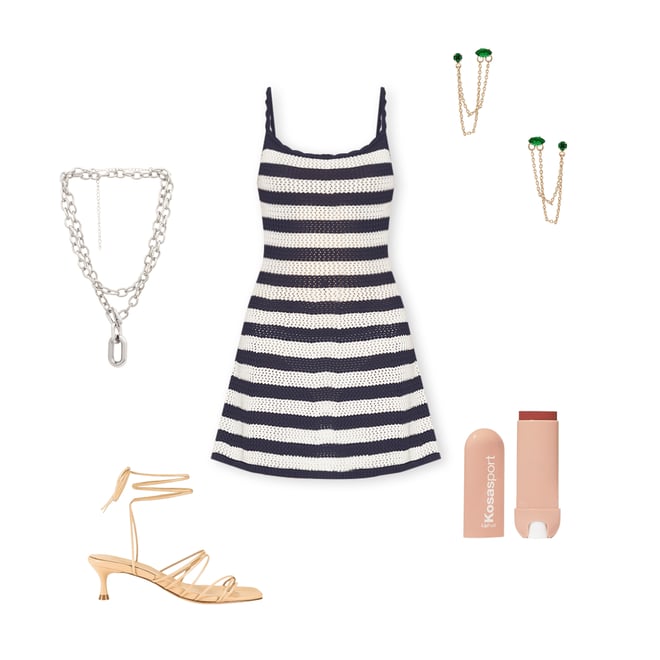 3rd bundle featuring 4 items which compliment Large Chain Layered Necklace
