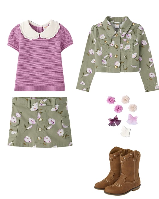 4th bundle featuring 4 items which compliment Girls Glitter Heart Cowgirl Boots