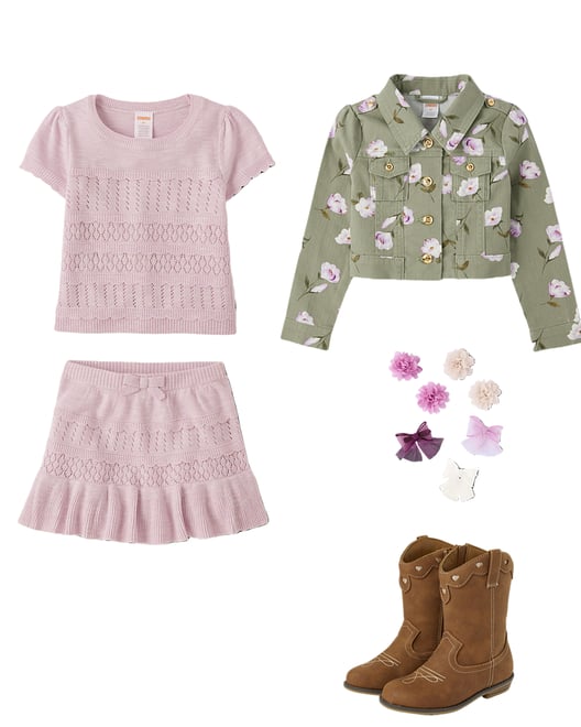 1st bundle featuring 4 items which compliment Girls Scalloped Pointelle Sweater