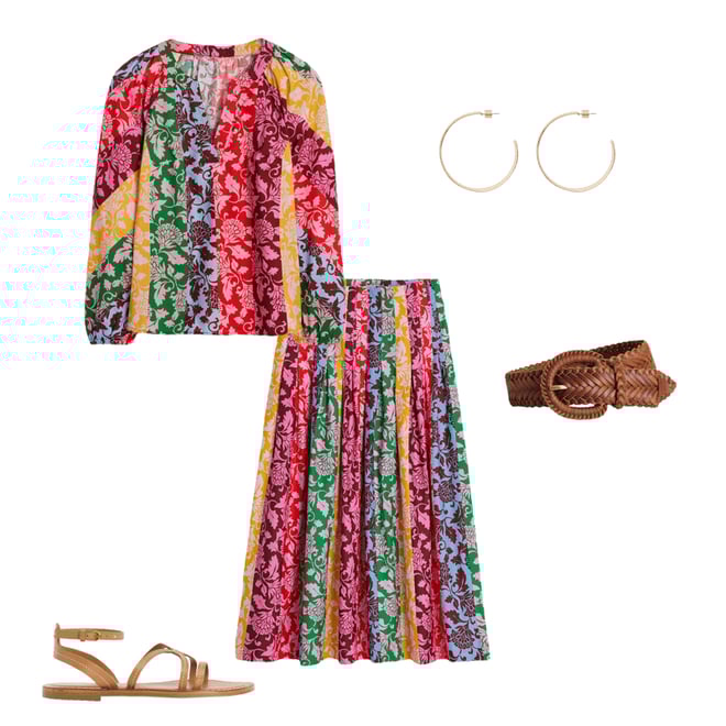 2nd bundle featuring 4 items which compliment Long Sleeve Notch Top-Multi, Ornate Vine