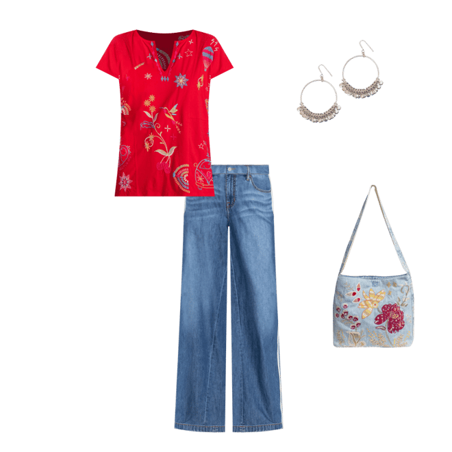 Buy WIDE STRAP DENIM TOTE BAG | Johnny Was