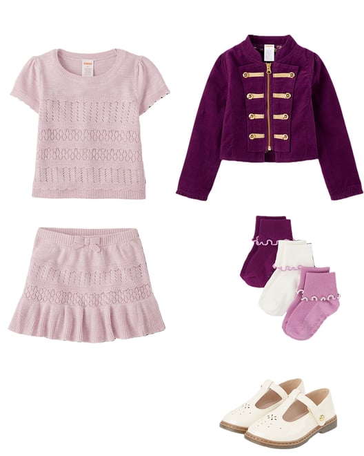 2nd bundle featuring 4 items which compliment Girls Scalloped Pointelle Sweater