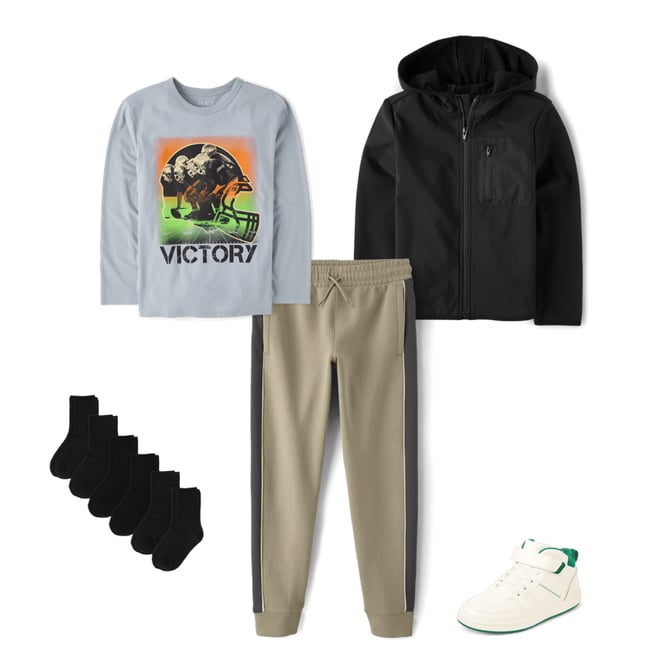 Boys Active Long Sleeve Cozy Tech Zip Up Hoodie - BLACK