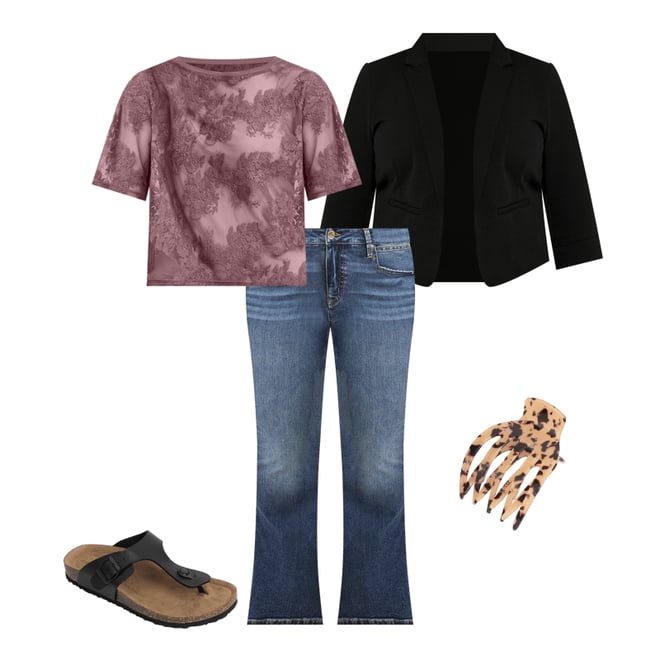 Plus Size Everflex™ Dark Mid Rise Flare Jean | maurices