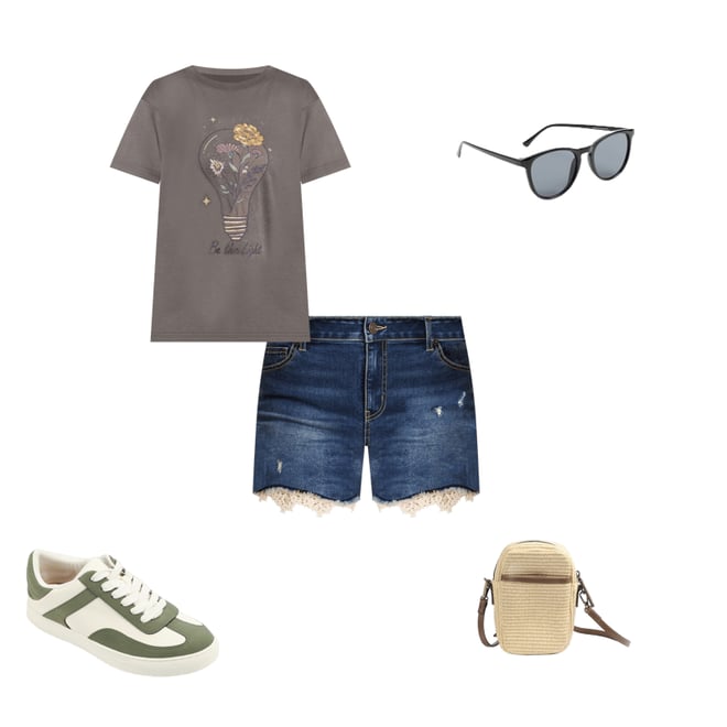 Be The Light Floral Oversized Fit Graphic Tee