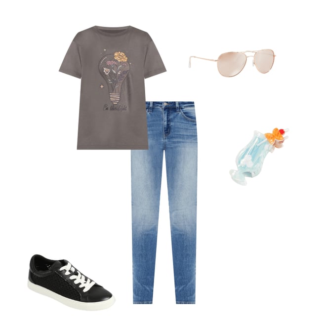 Be The Light Floral Oversized Fit Graphic Tee