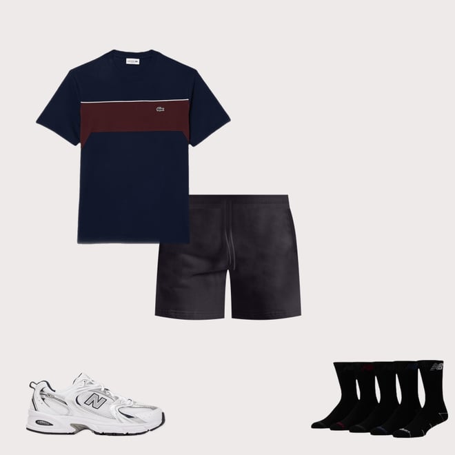 Lacoste Colorblock Navy/Maroon Tee