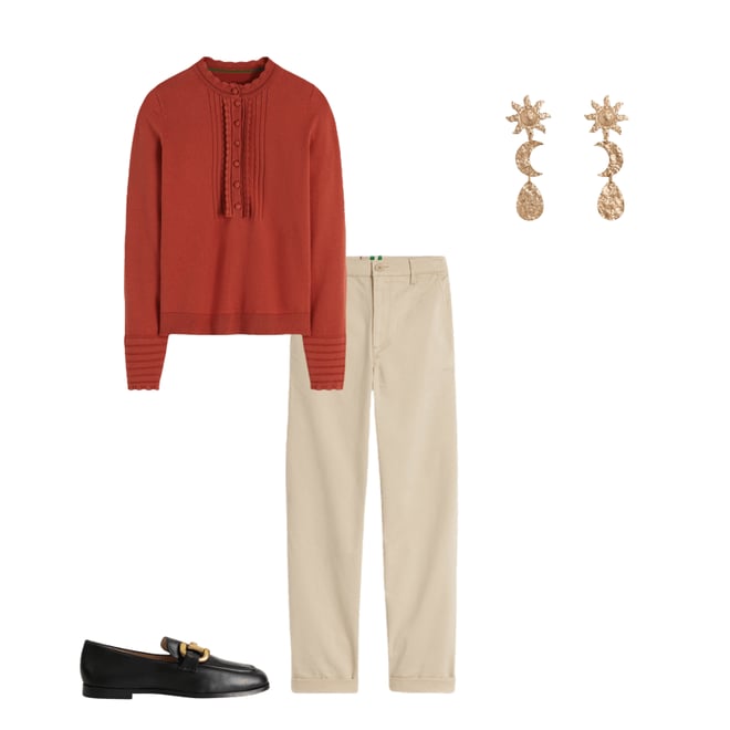 5th bundle featuring 3 items which compliment Barnsbury Chino Trousers-Oatmeal
