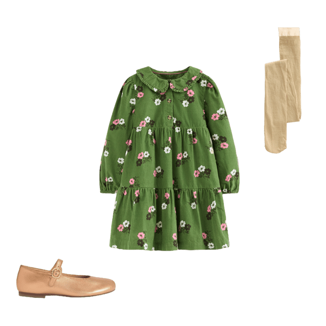 Minna Collared Woven Dress-Green Ditsy Floral | Boden USA