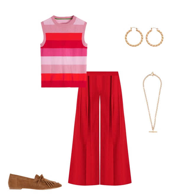 4th bundle featuring 4 items which compliment Regent Wide Leg Trousers-Poppy Red