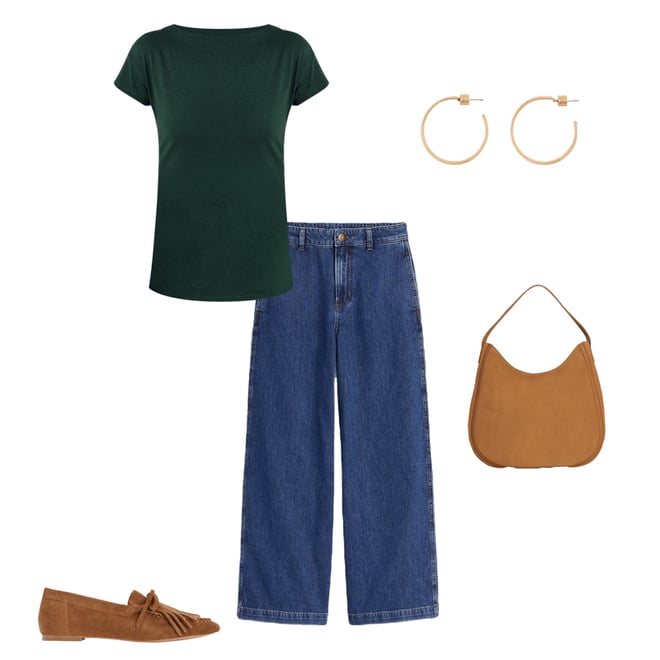 1st bundle featuring 4 items which compliment Supersoft Boat Neck T-Shirt-Green Pine