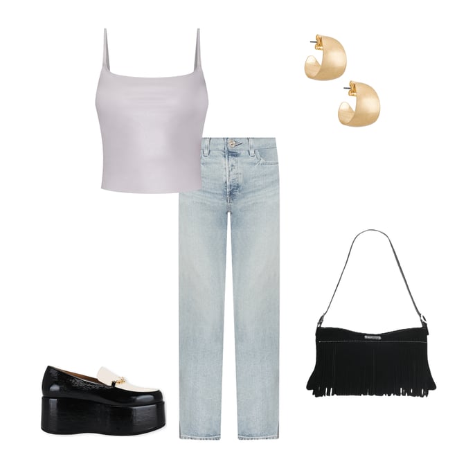 2nd bundle featuring 4 items which compliment Faux Leather Cami Crop Top