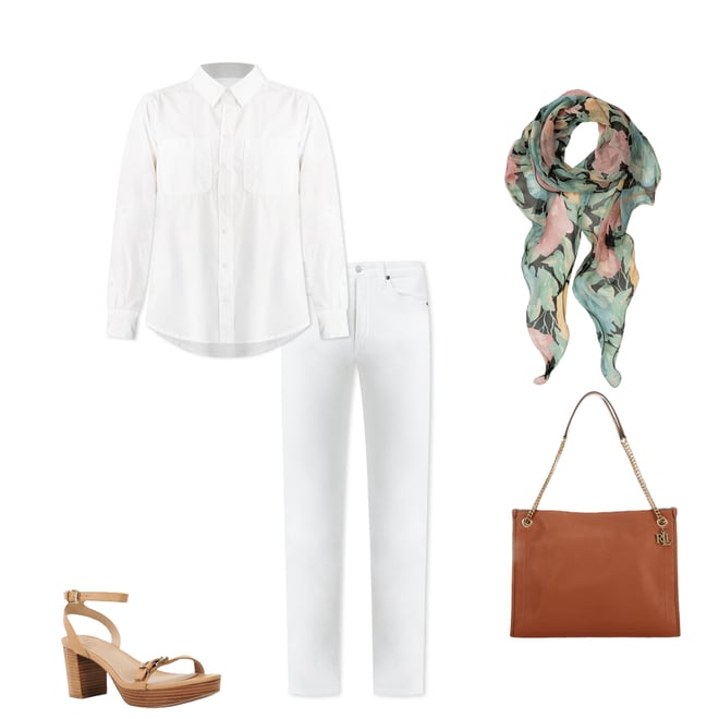 ラルフ・ローレン Lauren Ralph Lauren Roll-Tab-Sleeve Linen Shirt レディース シャツ トップス Whi Linen Roll Tab–Sleeve Shirt | Ralph Lauren