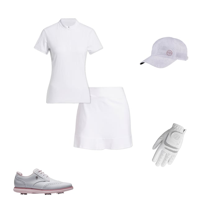 ADIDAS GOLF adidas ゴルフ Jacquard Polo Shirt レディース シャツ トップス White 1 adidas Women's Go-To Jacquard Golf Polo Shirt - Carl's Golfland