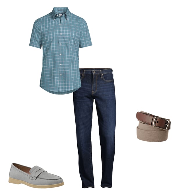 Men's Short Sleeve Traditional Fit No Iron Sportshirt