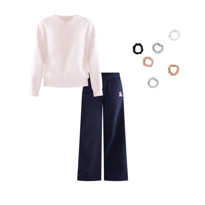 Teddy Bear Mid-Rise Wide Leg Sweatpants