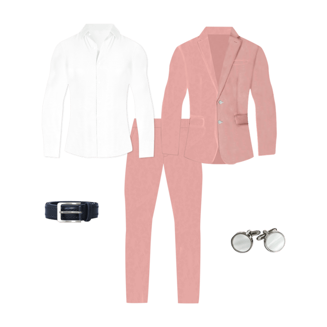 Athletic Fit Stretch Suit - Solid Rose