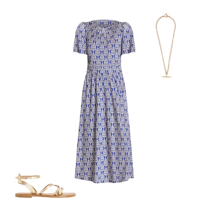 1st bundle featuring 2 items which compliment Louisa Jersey Midi Dress-Bright Blue, Ornate Geo