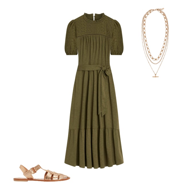 1st bundle featuring 2 items which compliment Lorelei Broderie Jersey Dress-Woodland Green