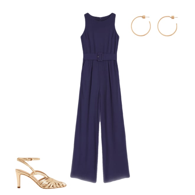 1st bundle featuring 2 items which compliment Gwen Slash Neck Jumpsuit-Navy