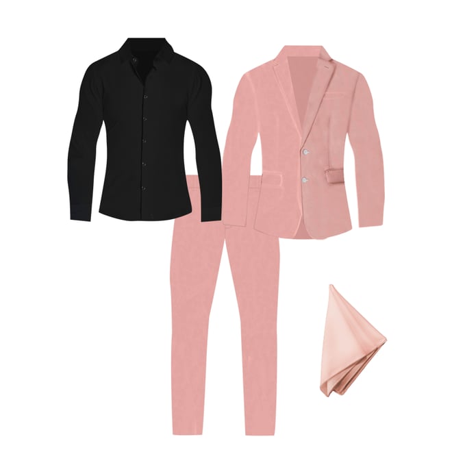 Athletic Fit Stretch Suit - Solid Rose