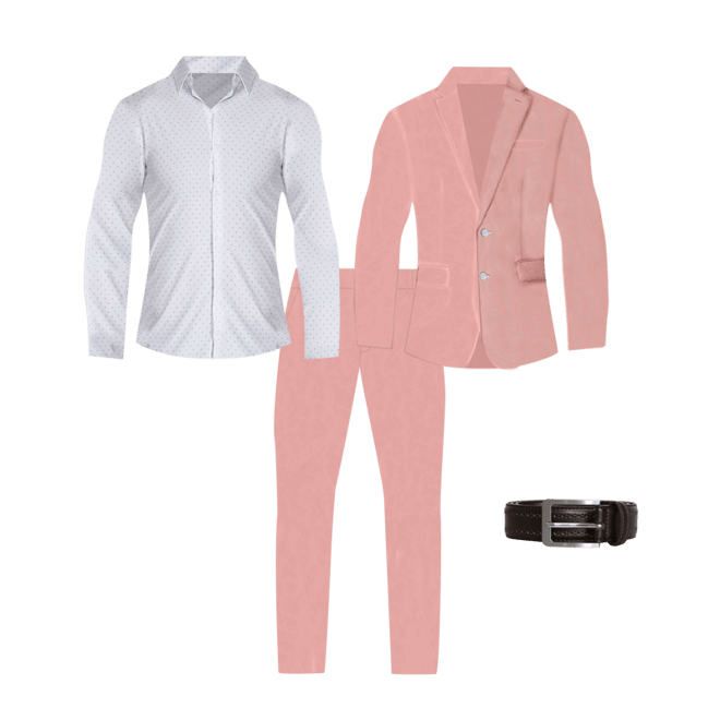 Athletic Fit Stretch Suit - Solid Rose