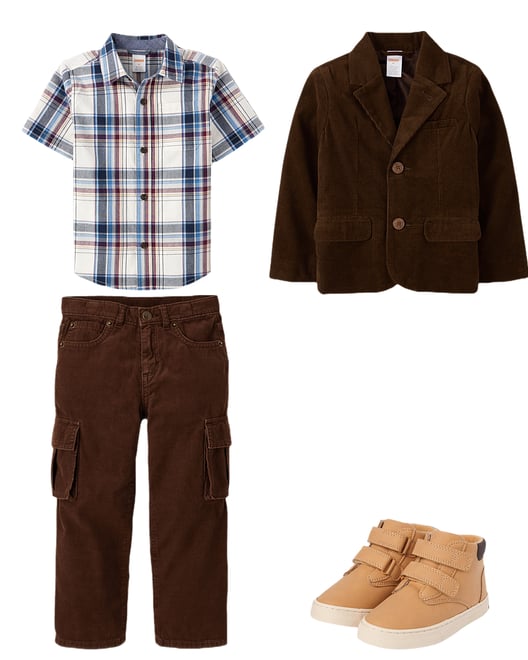Boys Dad And Me Striped Button Up Shirt - Linen