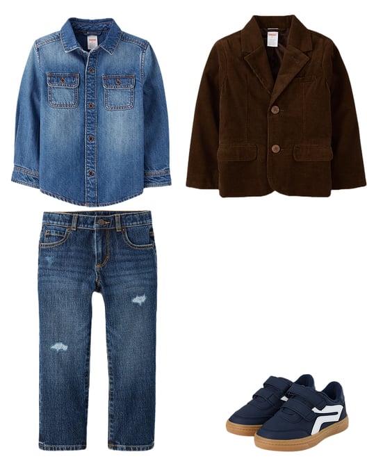 Kids Denim Button Up Shirt - Little Essentials - Blue