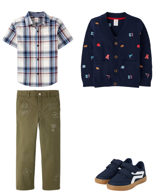 Boys Dad And Me Striped Button Up Shirt - Linen