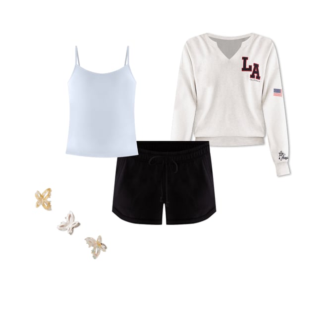 LA California Notch-Neck Sweatshirt