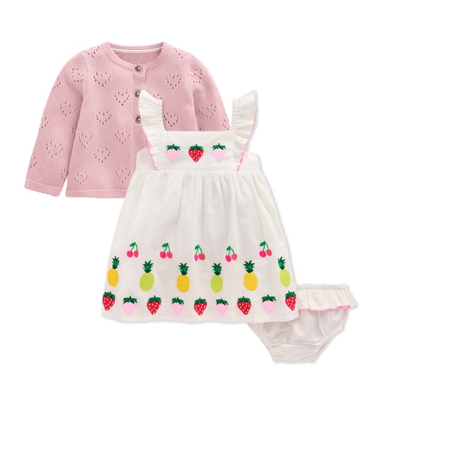 4th bundle featuring 1 items which compliment Appliqué Ruffle Dress-Soft Ivory Fruit