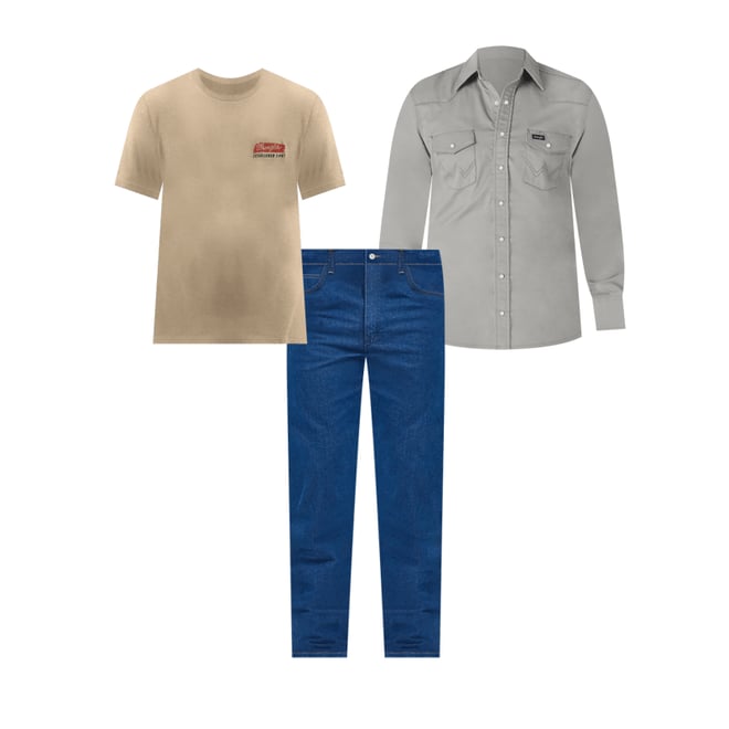 Men's Wrangler Bucking Cowboy Back Graphic T-Shirt in Trenchcoat LLC