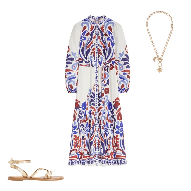 1st bundle featuring 2 items which compliment Mae Linen Blend Shirt Dress-Multi, Elaborate Garden