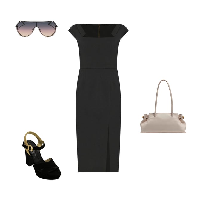 Donna Karan Square Neck Scuba Crepe Cocktail Dress | Dillard's