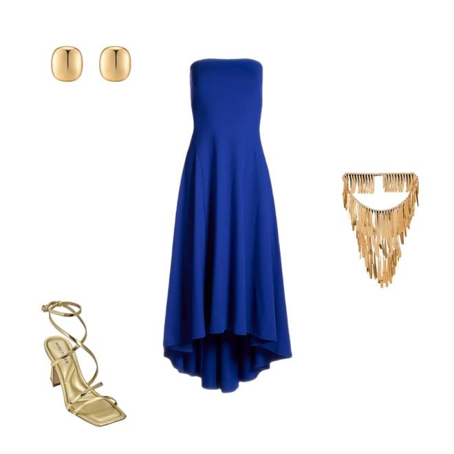 Susana Monaco x Boston Proper Strapless High Low Dress - Glacier | Boston Proper