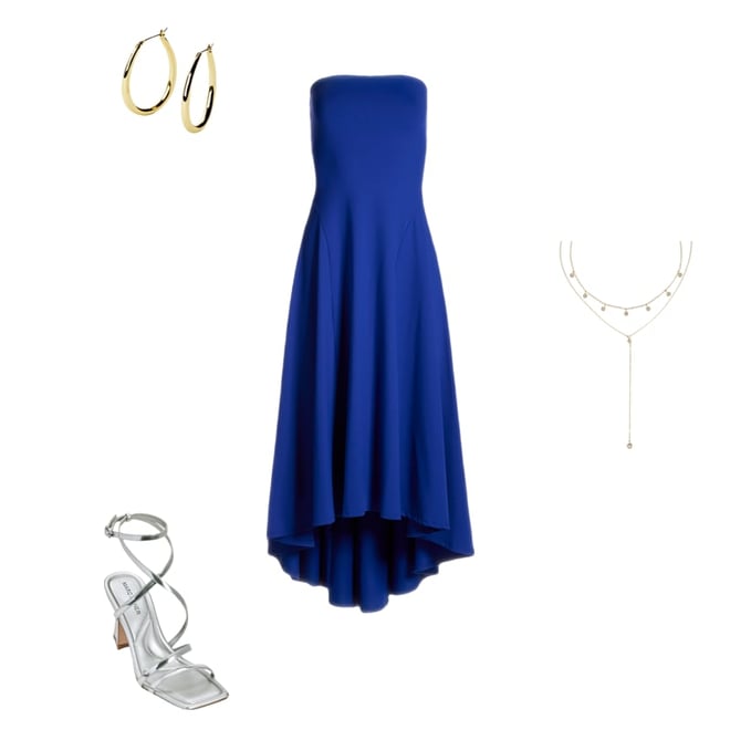 Susana Monaco x Boston Proper Strapless High Low Dress - Glacier | Boston Proper