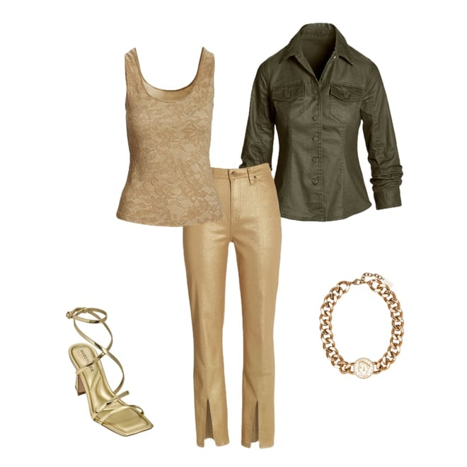 Coated Denim Ruched Sleeve Jacket Bronze