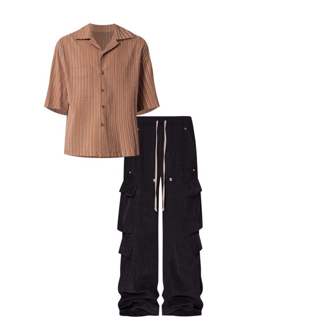 Corduroy Rave Double Cargo Pants - Black | mnml | shop now