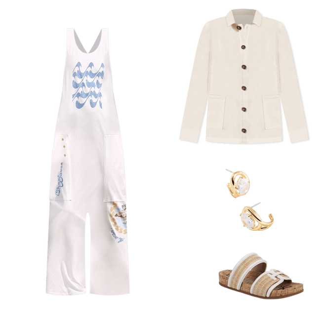Celandine Drop-Waist Graphic Jumpsuit