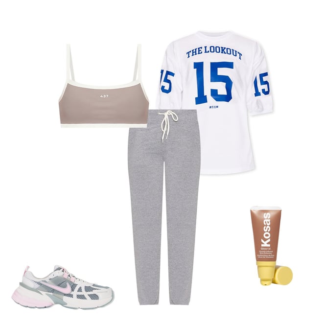 MSGM Jersey Top in Optical White | REVOLVE