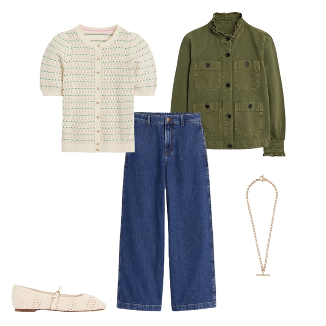 1st bundle featuring 4 items which compliment Dot Pointelle Cardigan-Pretty Floral Fair Isle