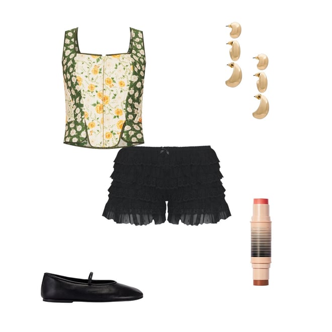 Jaded London Rhea Lace Bloomer Shorts in Black | REVOLVE