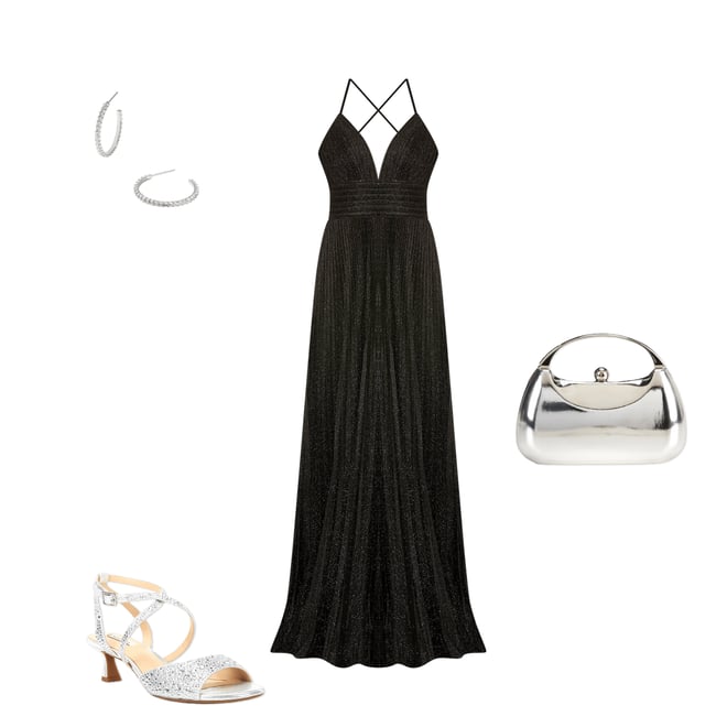 Mac duggal プランジネック ディープ Vネック ロングドレス NAVY Mac Duggal Metallic Pleated Deep V-Neck Crisscross Back